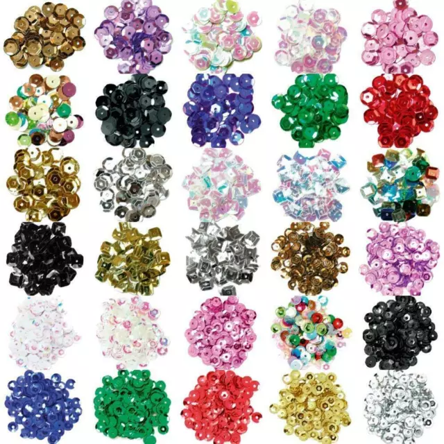 33 STYLE 5mm 8mm 10mm Round Cup Round Sequins 5g Clear Case Craft BUY 1 2PK 485