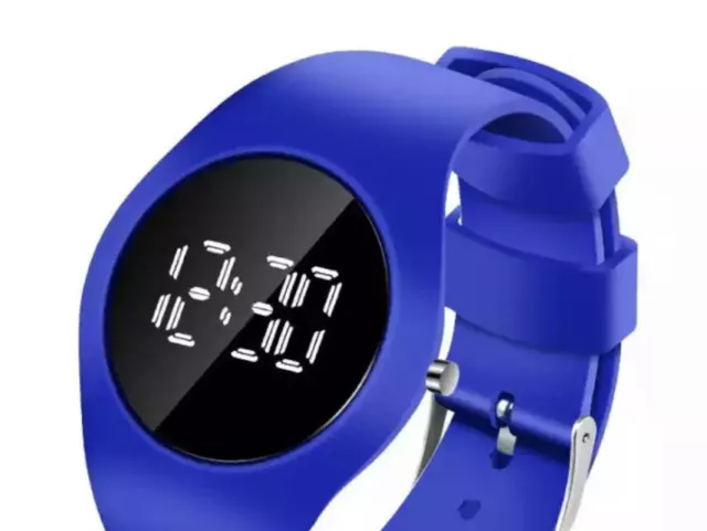 UNISEX Womens Ladies Mens Digital LED Waterproof Sport Wrist Watch Gift D.BLUE