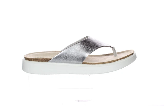 ECCO Womens Corksphere Alusilver T-Strap Sandals EUR 41 (2012173)
