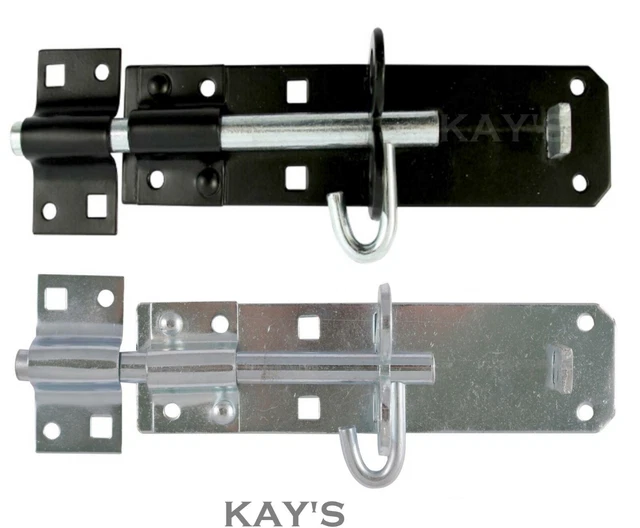 Pairs Of Shed Gate Pad Lock Bolts Black Steel Zinc Plated Brenton Garden Padlock