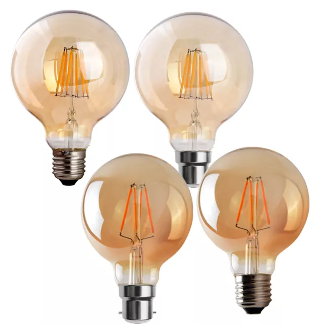 Globe Vintage Industrial LED Edison Dimmable Filament Light E27/B22-4W Bulbs