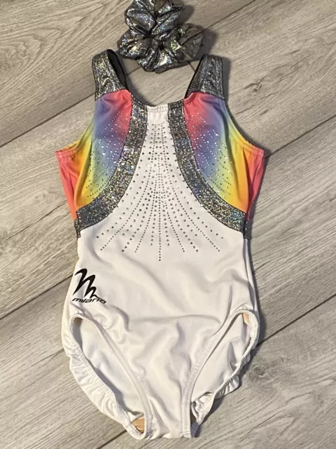Immaculate Milano Elite Competition Gymnastic Leotard 28” 7-8 Years. Stunning