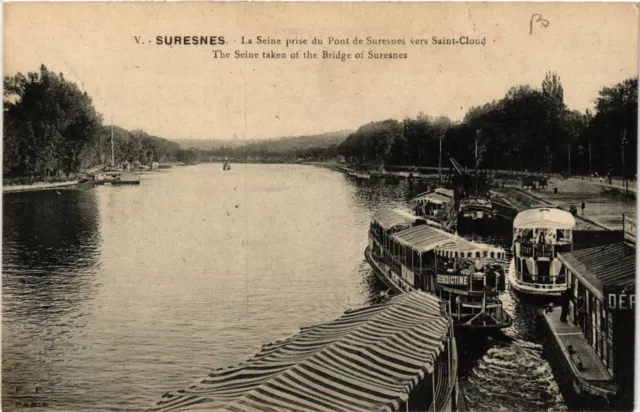 CPA SURESNES - La Seine taking from Pont-de-SURESNES to St-CLOUD (740697)