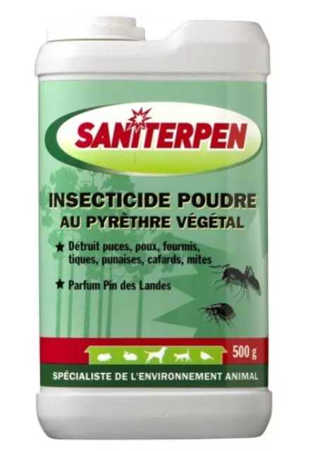 Poudre Insecticide Pyrethre Naturel Puces Fourmis Mites Cafards Poux Tiques