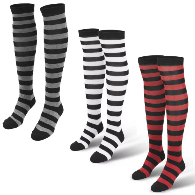 URBAN CLASSICS LADIES STRIPE SOCKS Overknee College Socken Kontrast Kniestrümpfe