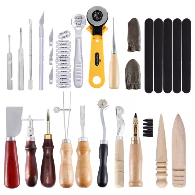 Leder Werkzeuge Set Lederhandwerkzeug bearbeitungs Werkzeug für Bearbeitung DIY