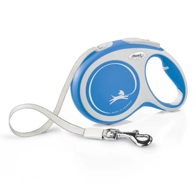 Flexi New Comfort Tape Grey & Blue Large 8m Retractable Dog Leash/Lead for Dogs