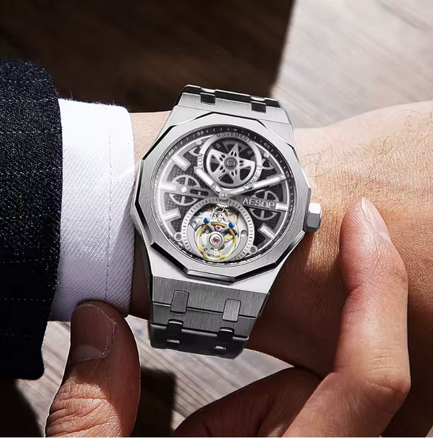AESOP MEN FLYING Tourbillon Movement Mechanical Automatic Watches ...