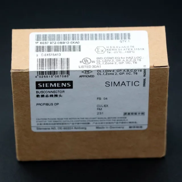 1PC New Sealed SIEMENS 6ES7 972-0BB12-0XA0 6ES7972-0BB12-0XA0 Bus Connector