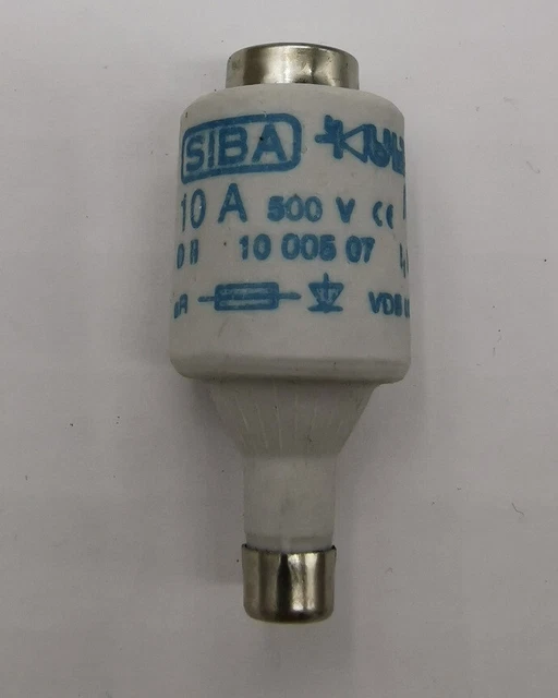 10x SIBA Insert Fusible DII 10A 500V Fusibles Fusible Gauche 3
