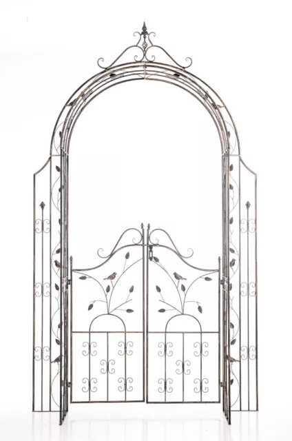 Arco Flores Para Jardín Con Puerta Grenada Con Adornos Florales Estilo Rústico