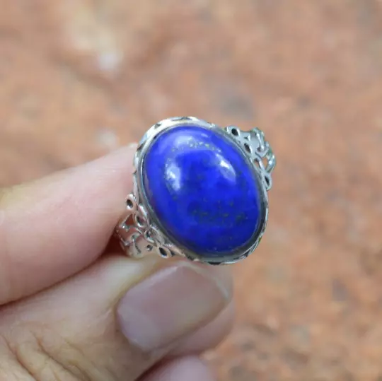 Blue Lapis Lazuli 925 Solid Sterling Silver Handmade Ring