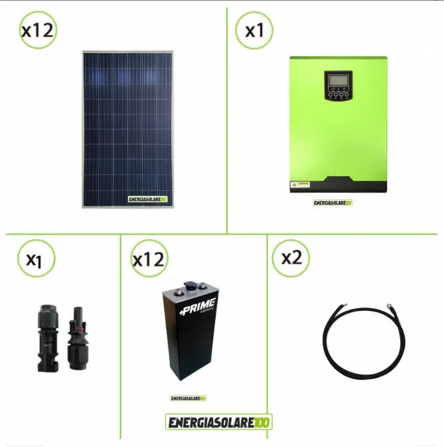 Kit solaire photovoltaïque 3.3KW panneau Onduleur pur sinus 3KW 24V régulateur M