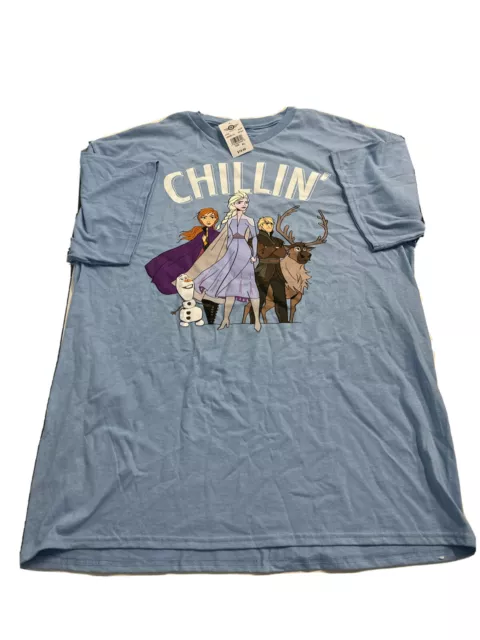 Disney Frozen Chillin T-shirt Large Blue Short Sleeve NEW Cotton unisex adult