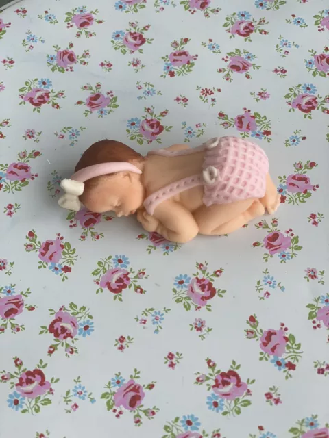 edible,  sleeping baby  Girl cake topper