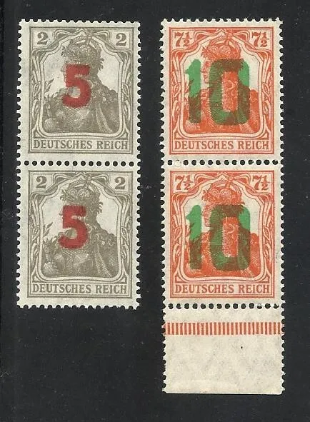 Poland 1919 Gniezno  fi71&72   RARE in pair OVPT  MNH** sig. Mk.