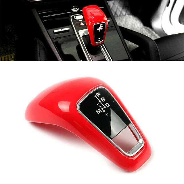 1 Pz Cover Manopola Cambio ABS Rosso Finitura per Porsche Cayenne 2018-2021 Nuovo