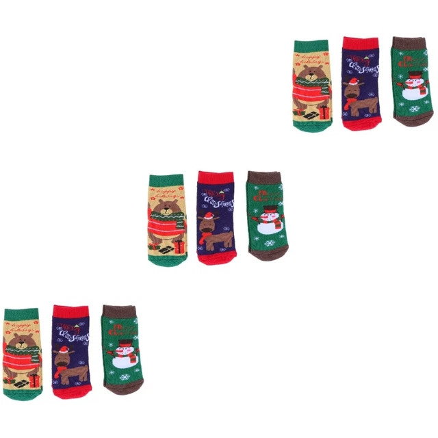 9 Pairs boys christmas cartoon socks Chaussettes D'hiver Chaussettes De Noël En