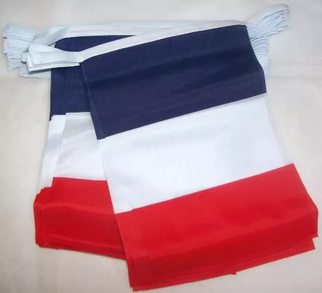 GUIRLANDE 6 mètres 20 DRAPEAUX FRANCE 21x15 cm - DRAPEAU FRANÇAIS 15 x 21 cm - N