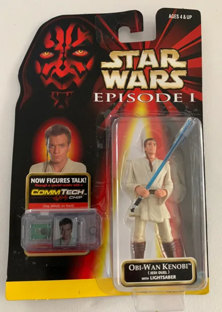 Star Wars Episodio 1 Obi-Wan Kenobi And Comm Talk Chip Hasbro 1999