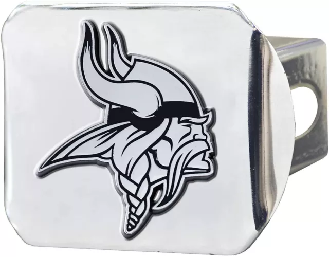 Minnesota Vikings Solid Metal Hitch Cover with Chrome Metal Emblem 2 Inch...