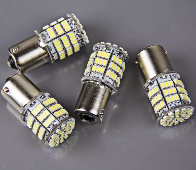 4x Ba15s 1156 White Car Rear Turn Signal Light Super Bright 85-SMD LED Bulb Lamp