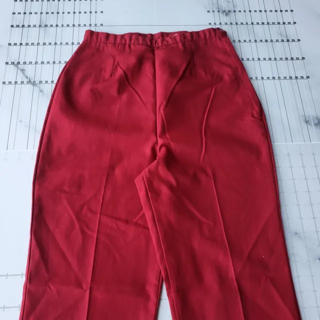 Vintage Flare Pants Size 12 Red Stretch Hippie 70s 24x28