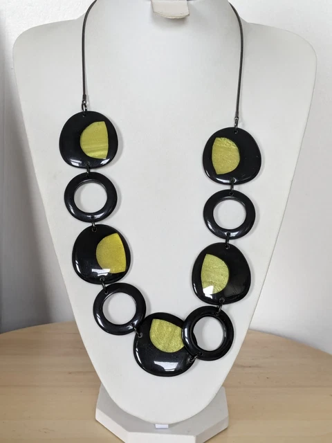 BEN DE LISI dark silver large bead statement necklace t21 7.00