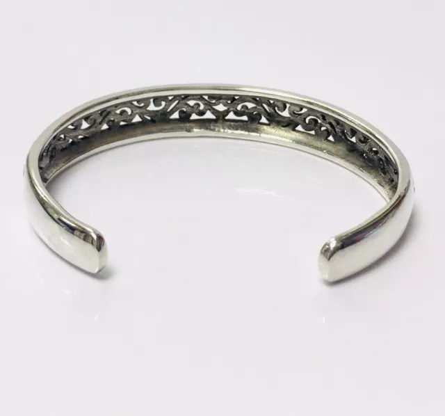 VINTAGE OLD STOCK Sterling Silver Swirl Ornate Heavy Bangle Hallmarked 27.8g 3