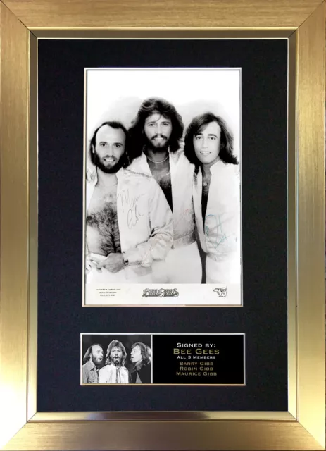 BEE GEES Signed Autograph Mounted Photo Reproduction A4 Print 209 3