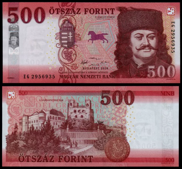 Hungary 500 Forint (P New) 2018 Unc