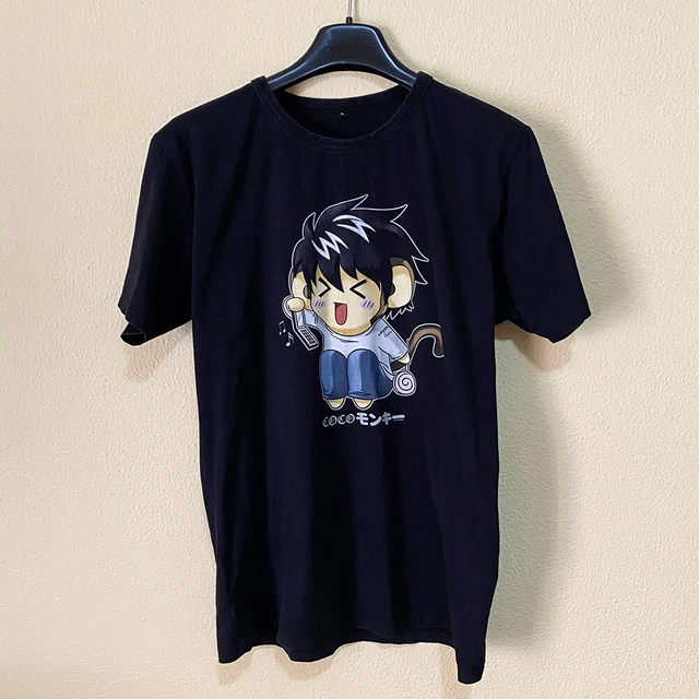 Death Note T-Shirt Continental L Lawliet Chibi Phone Kawaii Anime Manga Japanese