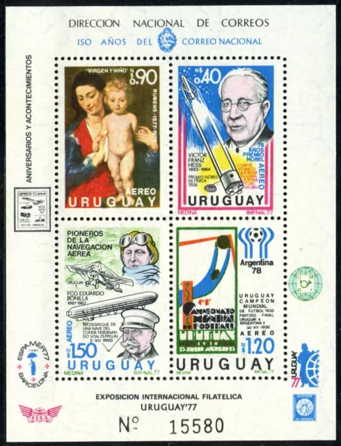 Uruguay Mi.-Nr. Bl 34 ** (35.-), 1977 Jahresereignisse, postfrischer Block