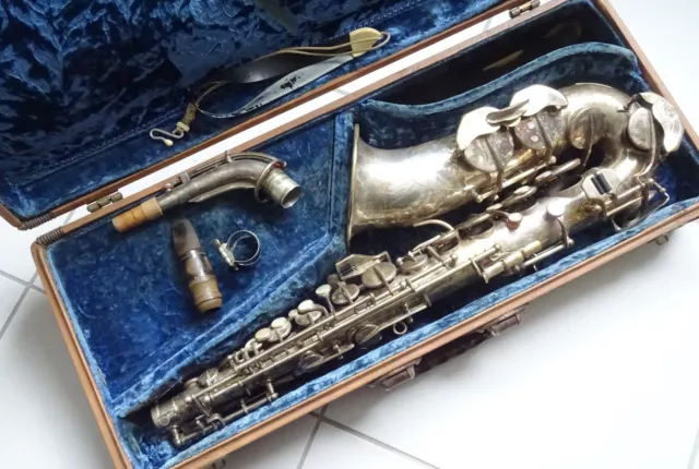 PIERRET Paris 'SUPER ARTISTE' French Silver Alto Saxophone 1950's