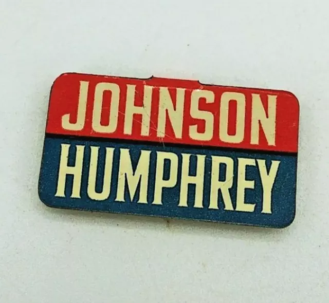 1964 Johnson Humphrey presidential campaign political election 1" Button tab pin