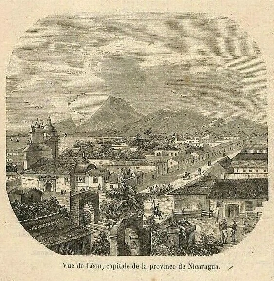 Nicaragua / Vue De Leon / Gravure Engraving 1858