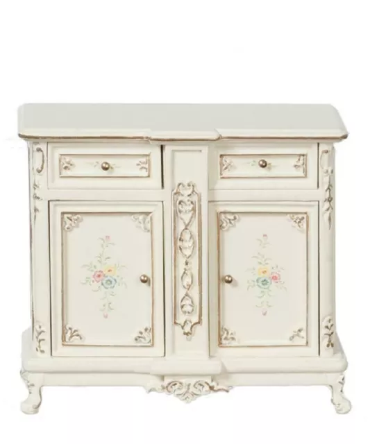 Casa delle bambole dipinto a mano armadio crema credenza miniatura JBM 1:12 mobili