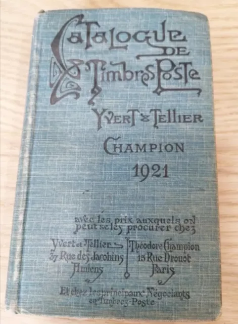 Catálogo Mundial De Sellos Original Yvert & Tellier Champion 1921 - Usado