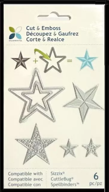 Momenta Cut & Emboss Mix & Match Dies ~Nesting Stars Code 19983