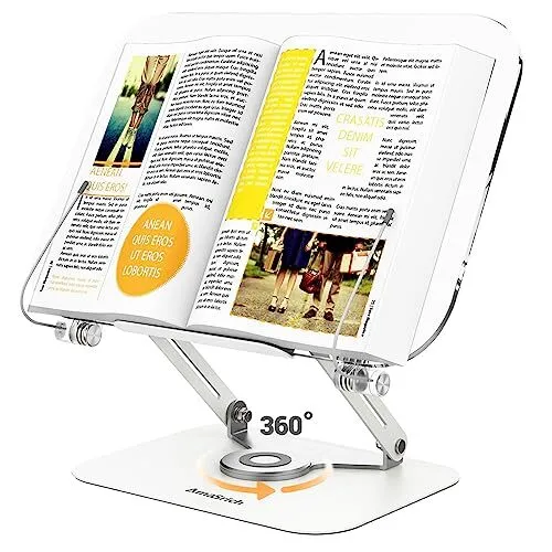 Acrylic Book Stand for Reading,  Adjustable Holder with 360° Pure Acrylic BS02