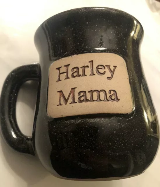 Vintage Handmade Pottery High End MINTY Harley Davidson Mama Mom Coffee Mug