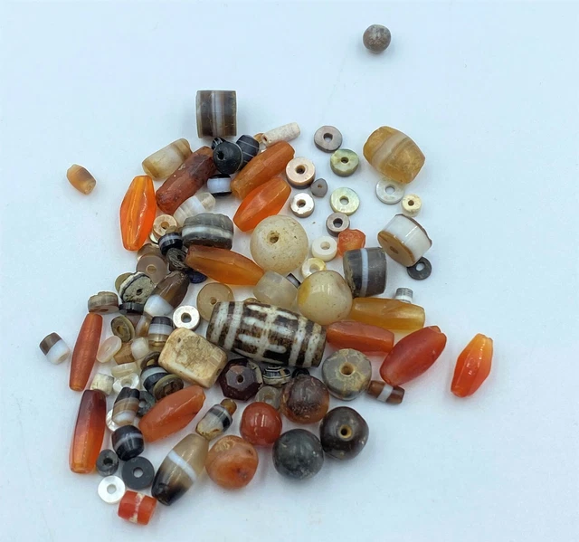 Old Dzi Beads Ancient Himalayan Tibetan Bhutan Nepalese India Afghani Antiquity