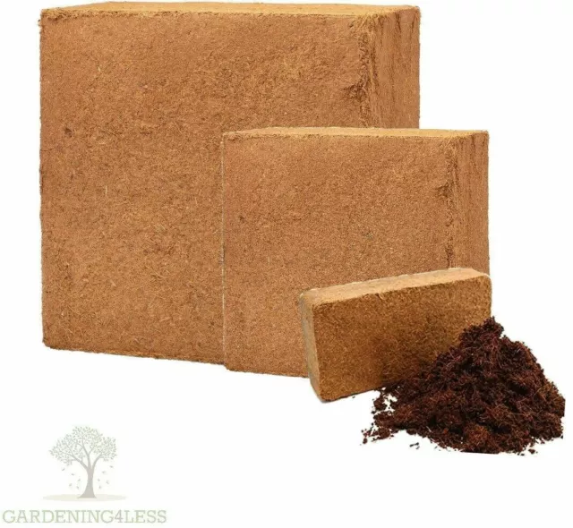 Coir Bricks Coco Soil Growing Media Hydroponics Hanging Baskets Pots 8L 15L 60L