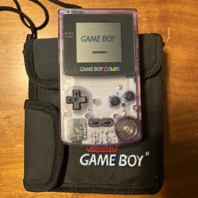 Atomic / Clear Purple Nintendo Game Boy Color System Console with 5 Games & Case