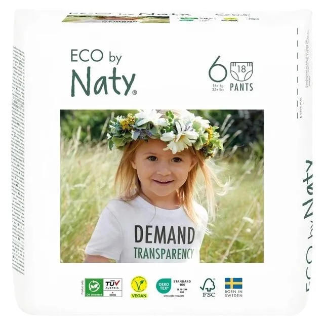 Eco by Naty Nappy Pants, Size 6 (16+kg) - 18 per pack