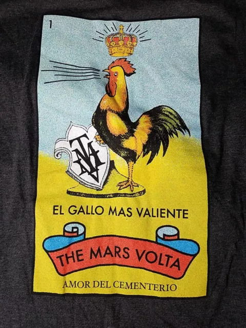 The Mars Volta T Shirt Men's Large Dark Gray El Gallo Mas Valiente
