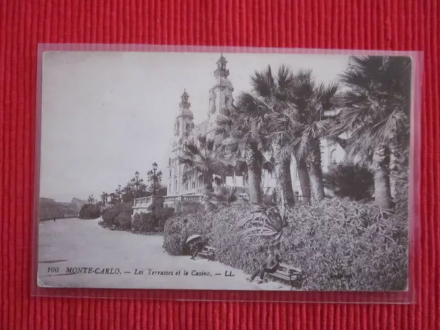 Cpa Written Stamp Monte Carlo Les Terraces Et Le Casino Monaco