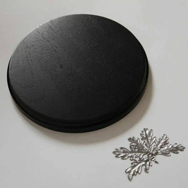 Placa de Jabalí Tablero Keiler Escudo Trofeo Redondo Oscuro Af 19cm Hoja Roble 3