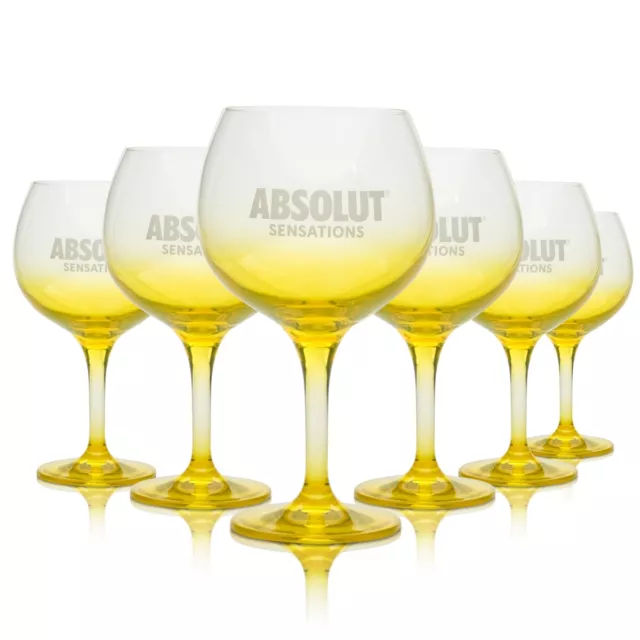 6x Absolut Vodka Stielglas 0,5l Ballon Cocktail Longdrink Gläser Sensations Bar