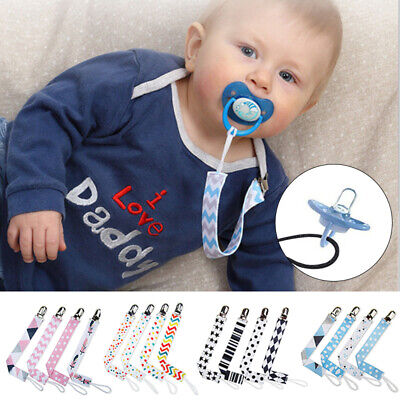 Paquete de 4 chupetes maniquí bebé pequeño clips cadena soporte cinta!